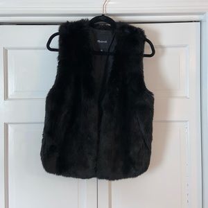 Madewell faux fur black vest